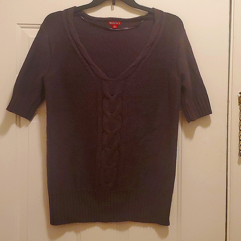 Womens Short-sleeved Purple Sweater
